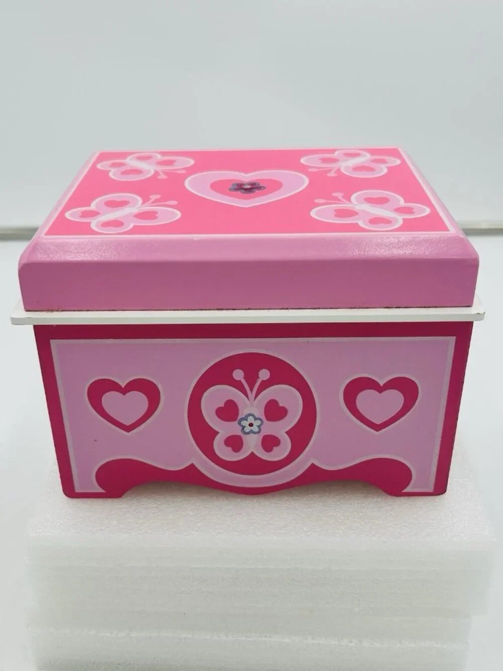 Melissa and Doug Jewelry Box Container Small Pink Felt Lined 6.5 x 5.5 x 4.5